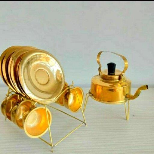 سرویس چای خوری مینیاتوری برنجی تزیینی دکوری خارجی با کیفیت بسیار بالا و زیبا تزئینی مینیاتور کلکسیونی